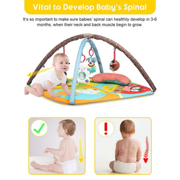 Zoo Theme Baby Play Gym: Sensory Activity Mat