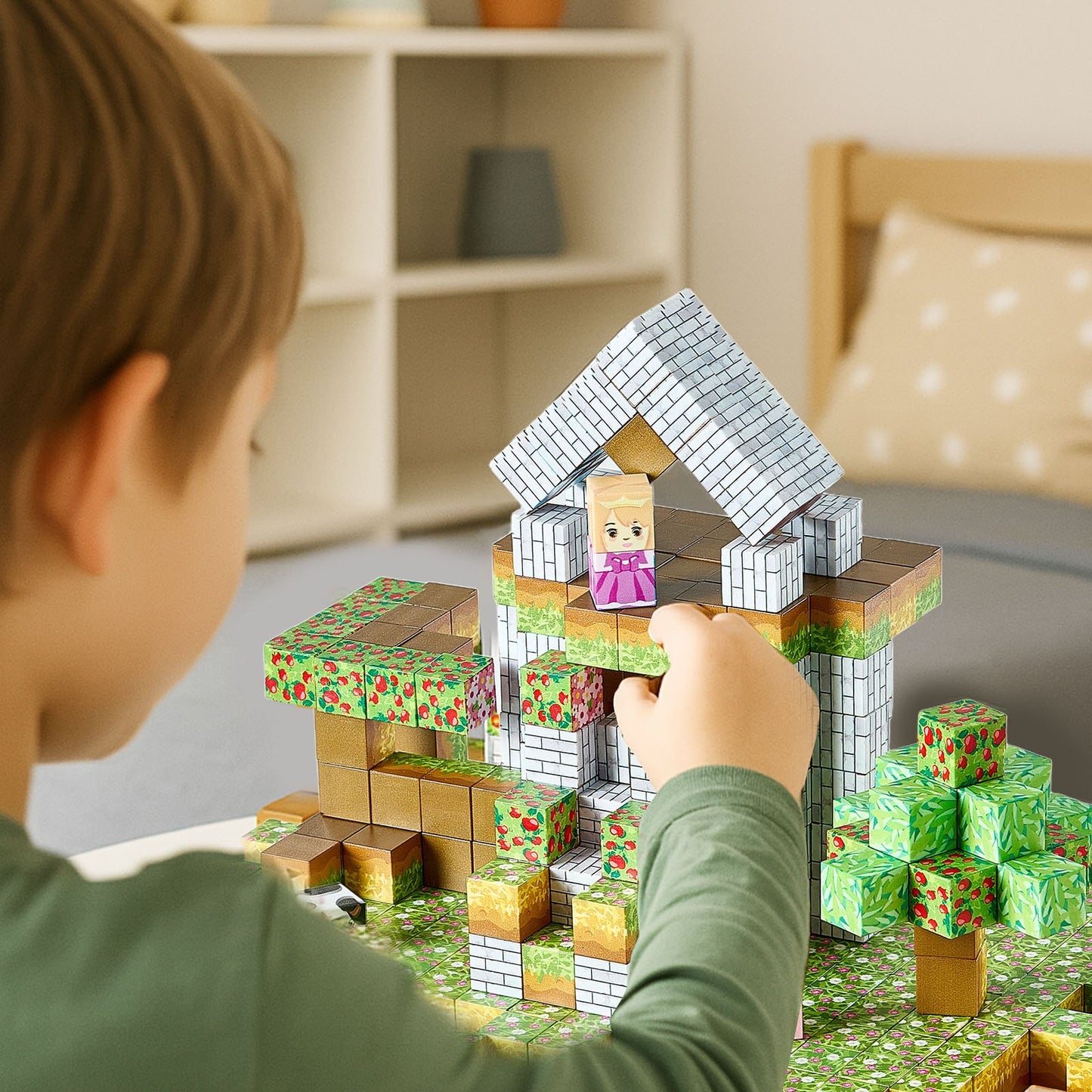 Magnetic Forest Castle Blocks: 150 Piece Set