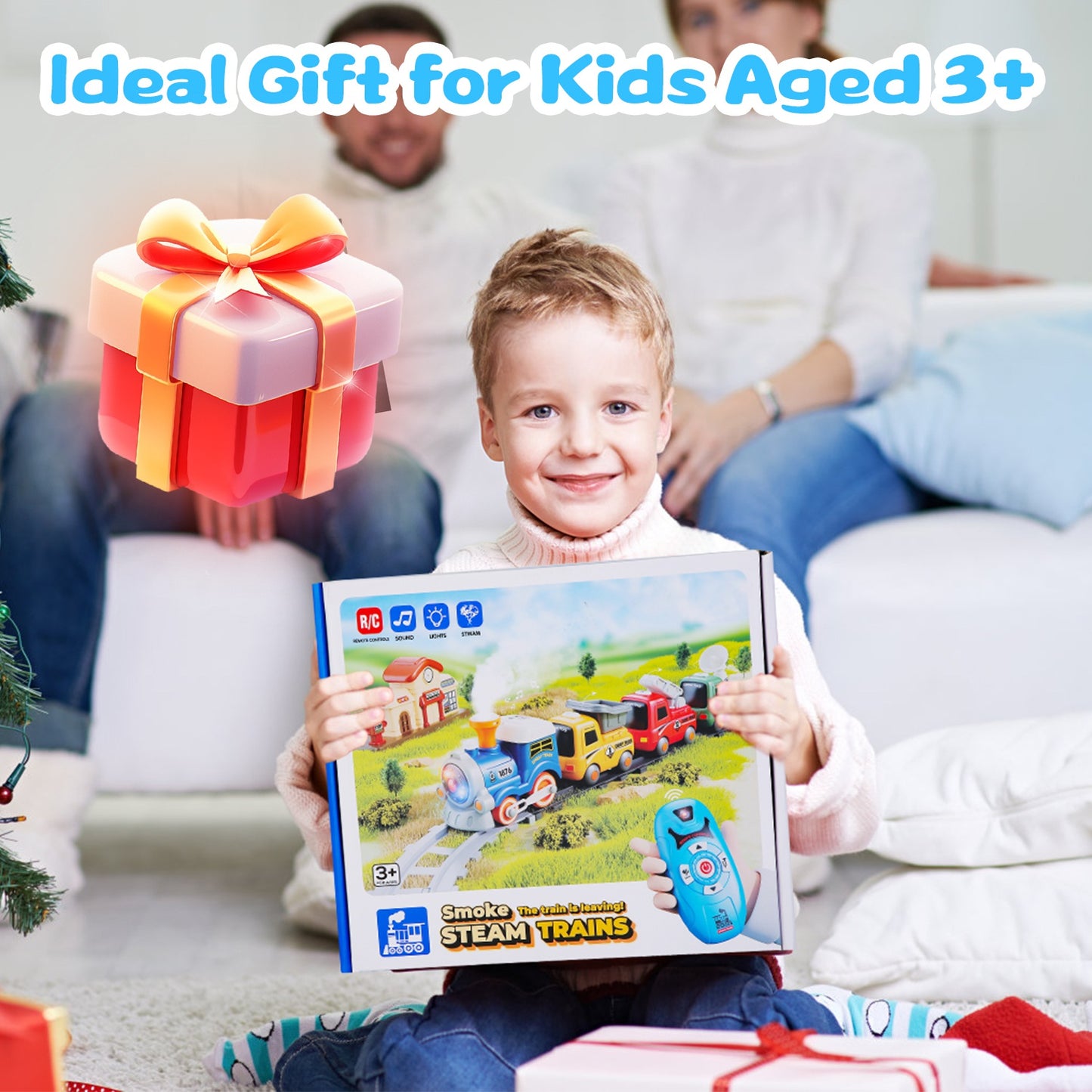 RC Electric Steam Train Set: Light, Sound & Smoke