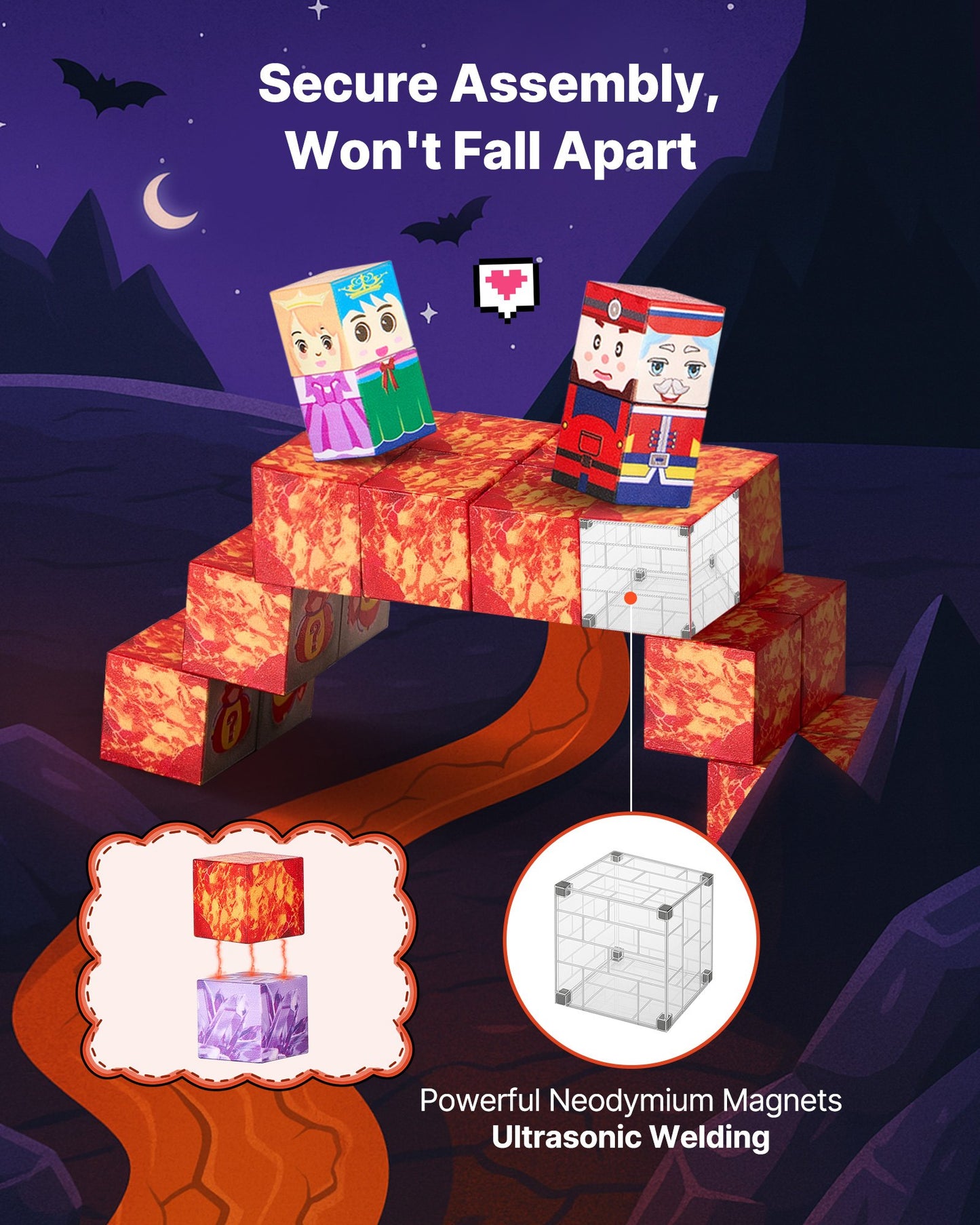 Magnetic Dark Castle Blocks: 150 Piece Set