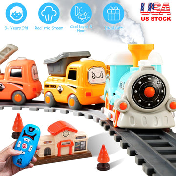 RC Electric Steam Train Set: Light, Sound & Smoke