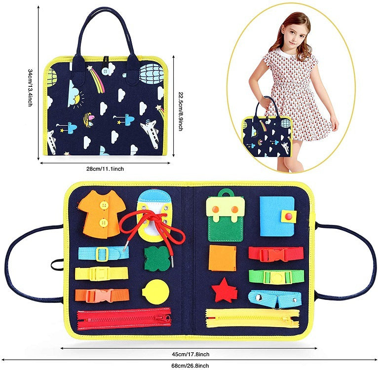 Montessori Felt Busy Board: Sensory Travel Book